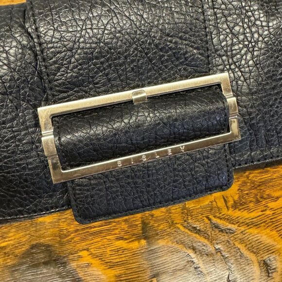 Long Sisley black clutch - faux leather - Picture 4 of 7